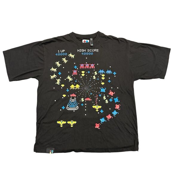 3XL Space Invaders Video Game Short Sleeve Graphic T-Shirt Black 4 Fatherz - Picture 2 of 10